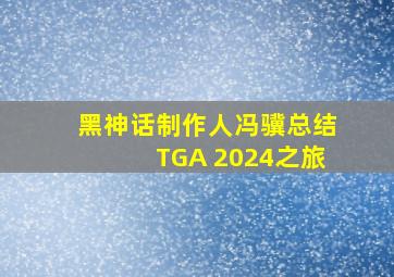 黑神话制作人冯骥总结TGA 2024之旅